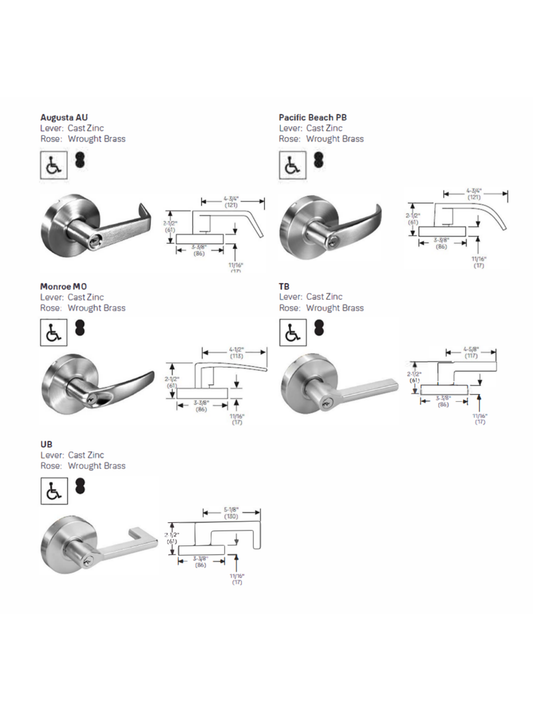 4600LN Series Grade 2 Certified Cylindrical Locks